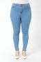 Ice Blue Large Size Lycra High Waist Jean Trousers - 4