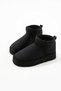 Mely Black Suede Thick Sole Women's Boots with Fur Inside - 8