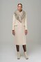 Detachable Fur Double-Breasted Mid-Length Coat Ecru 3936 - 4
