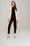 Cape Detailed Button Closure Belted Coat EKRU 3906 - 6