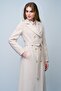 Apolet and Polo Pocket Detailed Double-Breasted Medium Length Coat Bej 3009 - 7