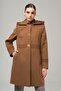 Removable Hooded Rib Detailed Coat TABA 3962 - 4