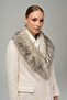 Detachable Fur Double-Breasted Mid-Length Coat Ecru 3936 - 5