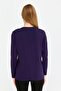 Women's Lycra Basic Long Sleeve V-Neck Cardigan Dark Purple - 6