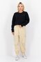 Women Sportswear Fit Long Sleeve Training Crop Sweatshirt, Black - 2