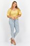 Women Off Shoulder Short Sleeve Allover Print Top, Yellow - 3