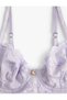 Lace Underwire Bra Without Padding with Pearl Accessories - 7