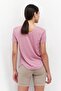 Women V-Neck Short Sleeve Plain Outdoor Top, Purple - 3
