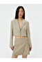 Crop Blazer Jacket Buttoned Stitching Detailed Pocket Modal Mixed - 3