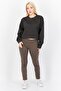 Women Sportswear Fit Long Sleeve Plain Training Sweatshirt, Charcoal - 4