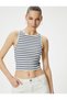 Halter Neck Sleeveless T-Shirt Slim Fit Viscose Fabric - 2