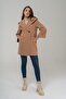 Hooded Tie Waist Coat KAMEL 3359 - 6