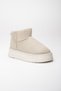 Mini Suede Fur-Lined Comfortable Sole Beige Boots - 2