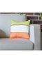 3-Color Throw Pillow Cover Set of 2 (Green Orange White) - 7