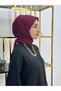 Imported Fabric Snap Fastener Ready Shawl Used in Two Sleeves Burgundy Color