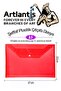 A3 Snap File Red 5 Pieces A-3 Snap Envelope File Transparent 47X33.5 cm Large Size Snap D - 2