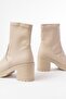 767-3040 Beige Daily Thick Heeled Women's Boots - 5