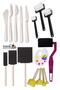 Roller Cut Tip and Bumper Sponge Brush Set 17 Pieces 1 Pack Art Palette Pompom Spatula Acrylic Boy