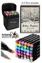 Sketchbook A4 50 Sheets 100 Gr 1 Piece 36 Colors Double Sided Marker Pen 36 Pieces Touch Double Ended
