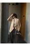 Women's Beige Asymmetrical Cut Felt Stamp Vest 28122