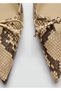 Snake Skin-Look Kitten Heel Shoes - 5