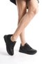 Women's Black Genuine Leather Casual Sports Shoes Sneakers - 3