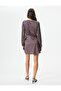 Double Breasted Mini Dress Long Sleeve V Neck - 4