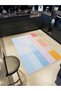 Yilmaz Collection Pastel Tones Geometric Square Patterned Creative Modern Decorative Carpet 24 - 2