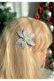 Luxury Crystal Stone Pearl Grey Lily Flower Lilyum Flower Birthday Special Day Christmas Clip Side Buckle - 2