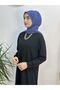 Imported Fabric Snap Fastener Ready-To-Wear Shawl, Used in Two Ways, Indigo - 2