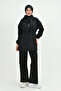 Scuba Fabric Black Hijab Set - Long Sleeve Sweatshirt and High Waist Pants 1024 - 8