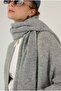 Plain Knitted Scarf Gray