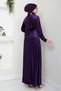 Purple Velvet Dress - Pleat Detail, 2012Efy931-M - 5