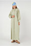 Gathered Collar Poplin Dress Light Green - 4