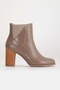 Women's Genuine Leather Elastic Heeled Boots - Mink Patent Leather - 3