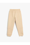 Jogger Sweatpants Slogan Print Detailed Zippered Pocket Tie Waist - 2