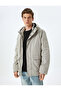 Zippered Slim Fit Hooded Coat - 3