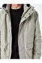 Zippered Slim Fit Hooded Coat - 5