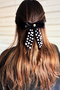 Black Velvet Bow Buckle with Pearl Trim