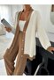 Camel Stripe Detailed Cardigan-Pants Knitwear Set - 5