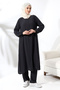 Women's Hajj and Umrah Clothes Hijab Double Suit Black - 2