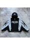 Black Shape Gray Melange Raglan Piece Zippered Crop Hooded Sweatshirt