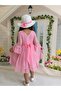 Pink Girl's Laced Lace Dress - 3