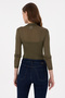 Women's Khaki Turtleneck Sweatshirt 50271616-Vr027 - 5