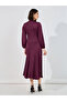 Funnel Neck Long Sleeves Midi Dress - 6