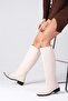 Parley Beige Color Zipperless, Thin Faux Fur Lined Women's Boots - 2