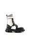 Women's Genuine Leather Boots Black White - 2