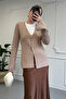 Camel Two Button Cardigan - 3