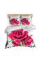 Rose Triple 3D Digital Double Duvet Cover Pillow Set