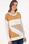 Women's Camel Melange Crew Neck Sweater 50291575-Vr122 - 3